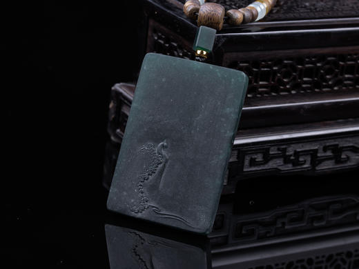 XY0358沉香+翡翠悟道牌挂件 商品图3