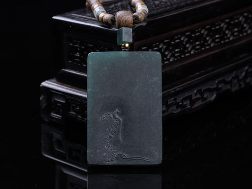 XY0358沉香+翡翠悟道牌挂件 商品图1