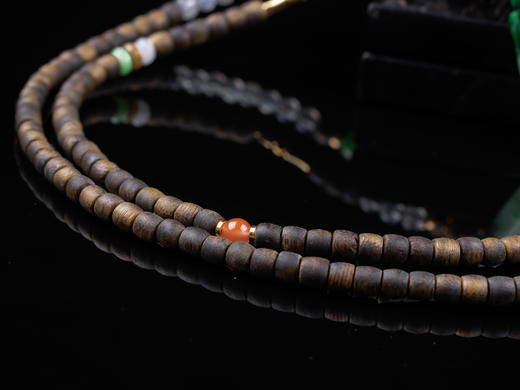 XY0359沉香+翡翠仿古祥纹无事牌挂件 商品图6