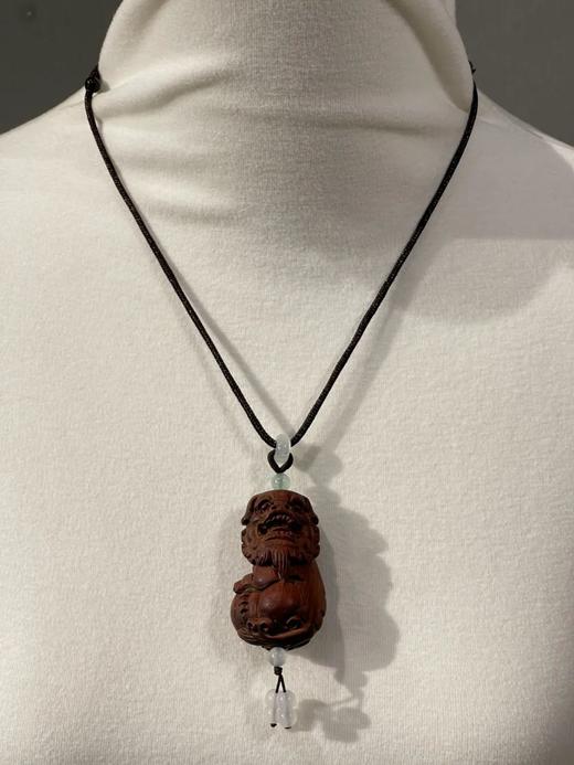 黄花梨木雕绣球瑞狮吊坠，顺丰包邮 商品图11