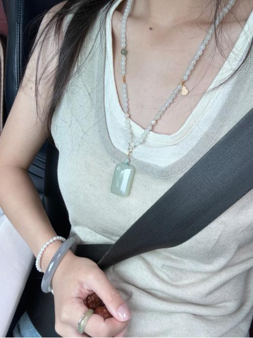 👏浅青缥碧｜属于这个夏天的新中式项链【慕系MUXI 天山翠山水无事牌】🌸翡里翡气天山翠 🔺无无、事事、无谓事之好事 🔺很实厚的料子，远如山黛青烟袅袅 商品图4
