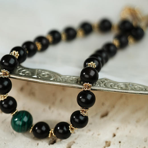 北京仓｜Tityaravy-Samhita-棕木 孔雀石 项链［法国设计师］ 商品图1