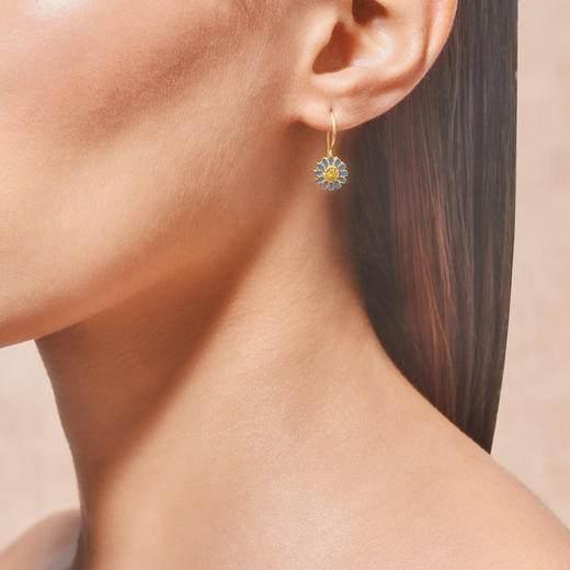 北京仓｜Tityaravy-Sai-花朵 黄水晶 珐琅 吊坠耳环［法国设计师］ 商品图1