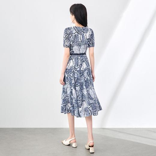 「高货wl」全新升级【铂金会员312/天猫419/差价107】(94733)洛诗琳优雅端庄印花连衣裙2025夏季新款气质圆领收腰A字裙wl 商品图1