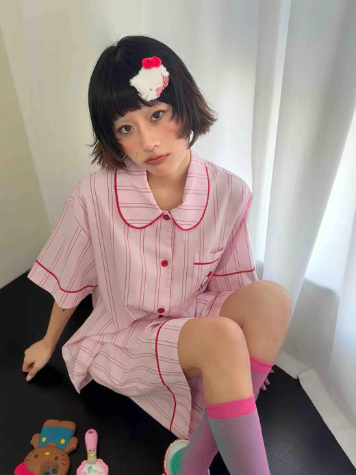 官网400+ 莱赛尔天丝棉女士家居服 浪漫粉色HElloKitty超柔软丝滑睡裙 短袖套装长袖长裤睡衣 商品图1