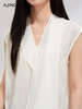 【灵动透气】阿菁娜醋酸不对称V领无袖个性结构上衣F30X202021 商品缩略图3