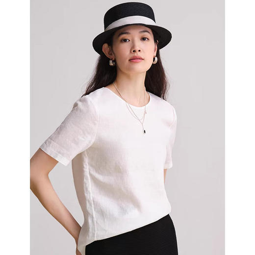 丁摩 法国进口100%汉麻文艺T恤2420-1 商品图3