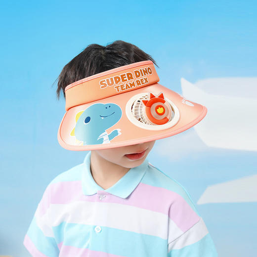 雀说儿童帽子夏季大檐带风扇遮阳帽男女宝宝太阳帽卡通可爱防晒空顶帽AL1053 商品图6