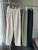 贝壳三 亚麻混纺松紧腰抽绳休闲裤高腰宽松透气直筒阔腿裤C052727 商品缩略图0