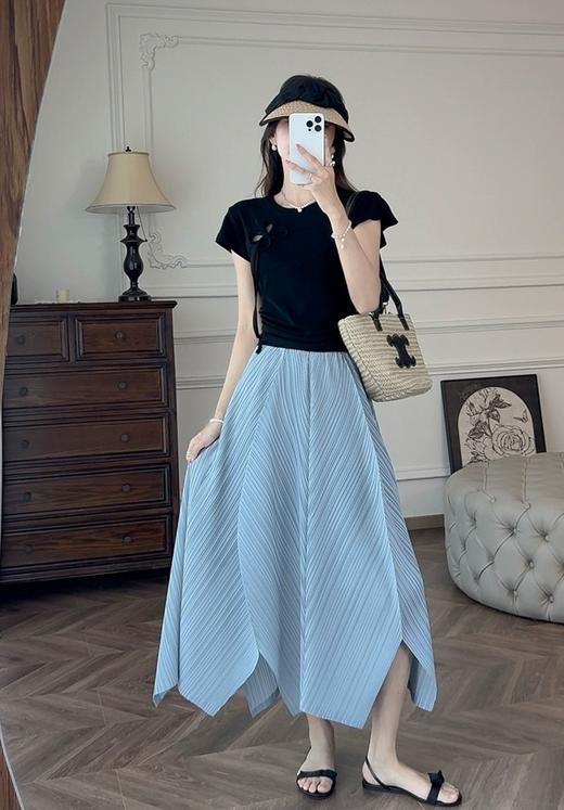 设计感显瘦优雅三宅压褶花瓣不规则半裙 商品图2