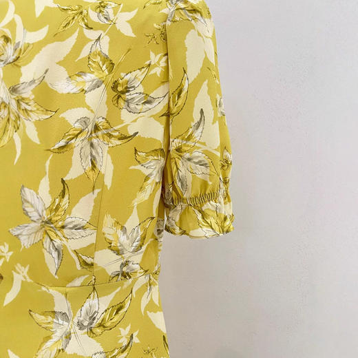 短袖真丝连衣裙女2025春夏新款收腰中长款碎花双绉100%桑蚕丝裙子 商品图3