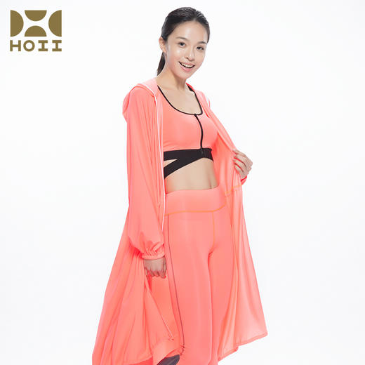 HOII/后益 长版连帽造型拉链外套-红色 商品图0