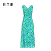 EITIE爱特爱时尚高腰a字显瘦撞色印花V领无袖连衣裙夏季新款8207940 商品缩略图5