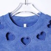 T3603夏季高级感新款男士韩系爱心镂空短袖T恤百搭满天星轻奢圆领上衣 商品缩略图2