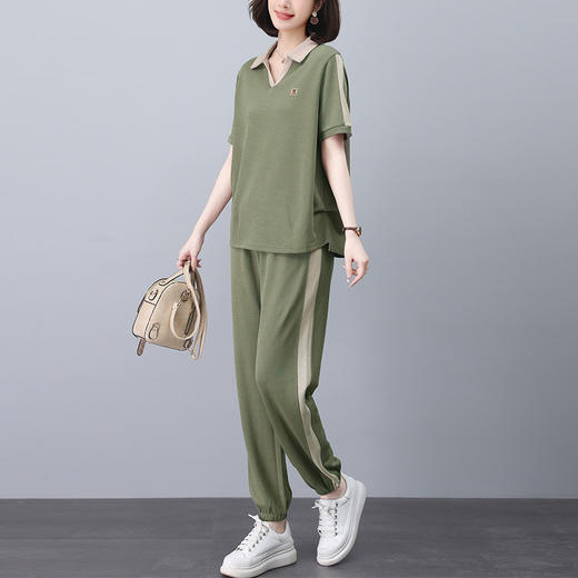 雀说休闲运动服套装新款遮肚子显瘦洋气减龄两件套AL1219 商品图0