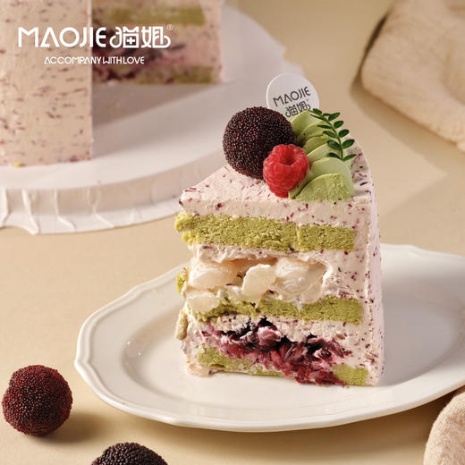 【杨梅满青枝】-杨梅荔枝奶油蛋糕切块（树莓没有用其他水果代替） 商品图1