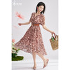 温柔风碎花连衣裙印花中长款飘逸裙子女2478 商品缩略图0