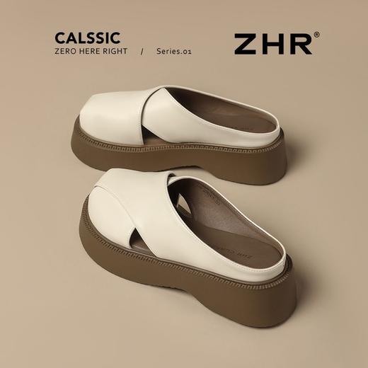 ZHR则则法式厚底包头拖鞋女2025夏季懒人一脚蹬凉鞋外穿沙滩拖鞋 商品图6