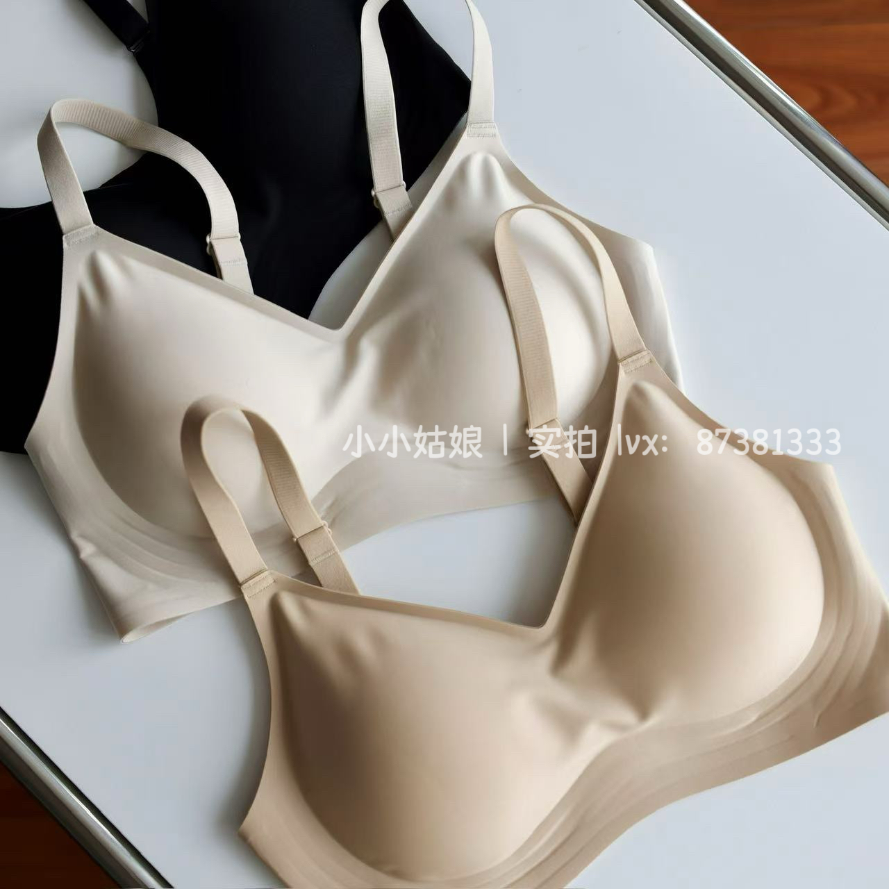 尤其适合散散的胸型！胸型超显圆！聚拢胸型ABC杯果冻条内衣固定杯垫免拆洗nn