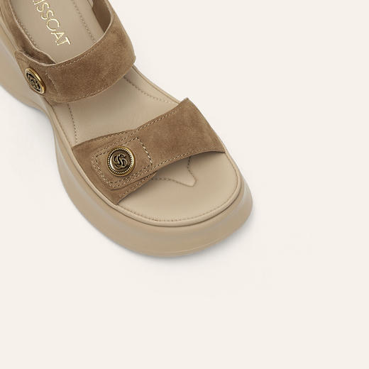 BF楼KISSCAT接吻猫[钱币]厚底沙滩凉拖25夏新增高魔术贴运动凉鞋女KA65387-50吊牌价1299活动价699 商品图2