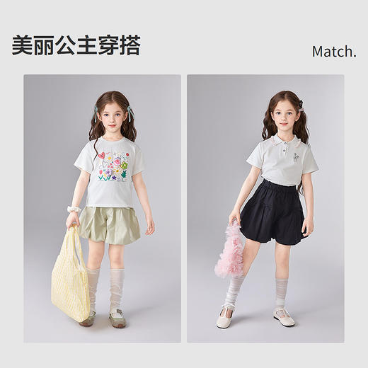 笛莎Deesha 童装女童裤子女童A字花苞短裤 商品图2