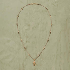 订购8周到｜Tityaravy-Padma-莲花护身符 石榴石 拉长石 碧玺 长项链［法国设计师］