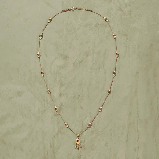 订购8周到｜Tityaravy-Padma-莲花护身符 石榴石 拉长石 碧玺 长项链［法国设计师］ 商品图0