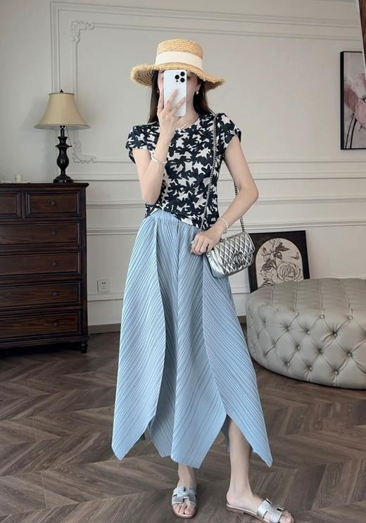 设计感显瘦优雅三宅压褶花瓣不规则半裙 商品图8