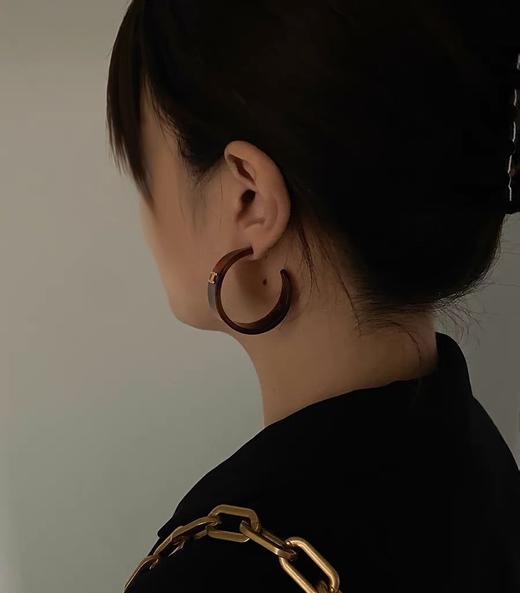 赛琳凯旋门棕色半弯耳环（XJ） 商品图3