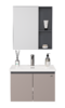 浴室柜/WYS58-80/宜家/铝合金主柜（灰）+SPC柜门（奶茶灰）+铝合金镜柜+陶瓷盆/80CM 商品缩略图0