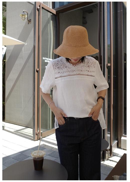 ✨【cosAcosB蕾丝亚麻半袖衬衫】老钱风天hua板！55%亚麻 45%棉，手感舒适柔软，坚韧耐用，天然抑菌，防紫外线 商品图4