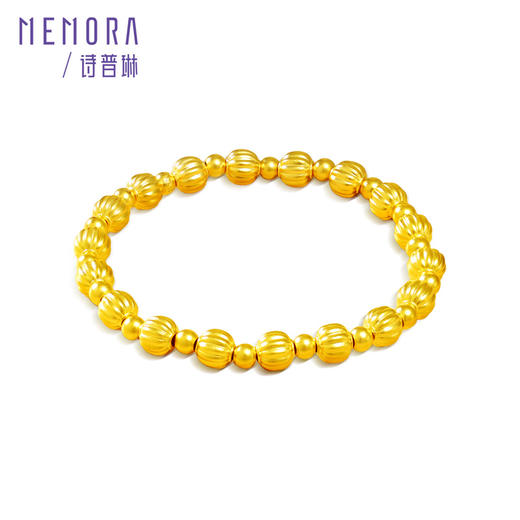 足金南瓜珠手链 简约好搭长期主义黄金手链金珠手串【按克计价黄金1】MEMORA诗普琳GB309001 商品图5