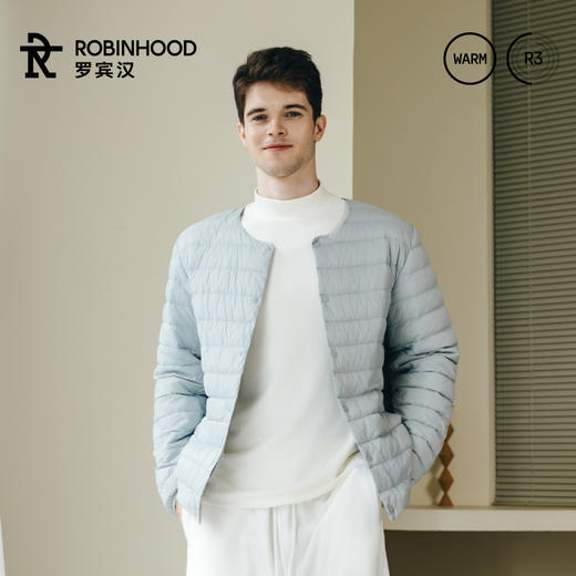 罗宾汉-男女同款轻薄V领羽绒服 商品图2