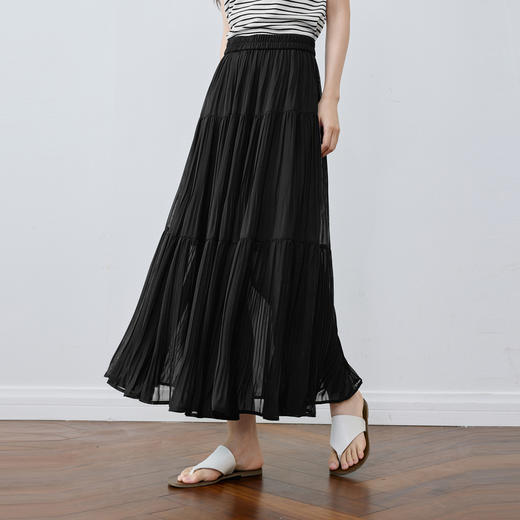 【严选】诗凡黎甜美浪漫飘逸A字半身裙2025年夏新款百搭显瘦优雅漂亮塔裙7G5140641-2 商品图0