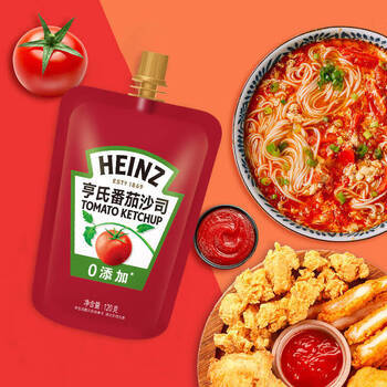 亨氏(Heinz) 番茄酱 番茄沙司120g*4袋[0添加防腐剂/色素*]意面薯条酱 商品图1