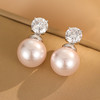 雀说银针气质复古港风简约珍珠耳钉ins轻奢锆石甜美小众时尚耳环法式AL0922 商品缩略图5