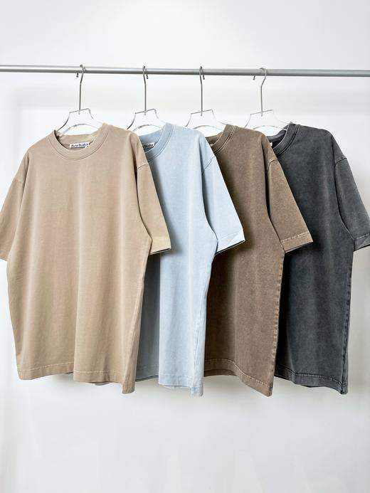 笑脸家极简风小胶标多色水洗短袖T恤 商品图0