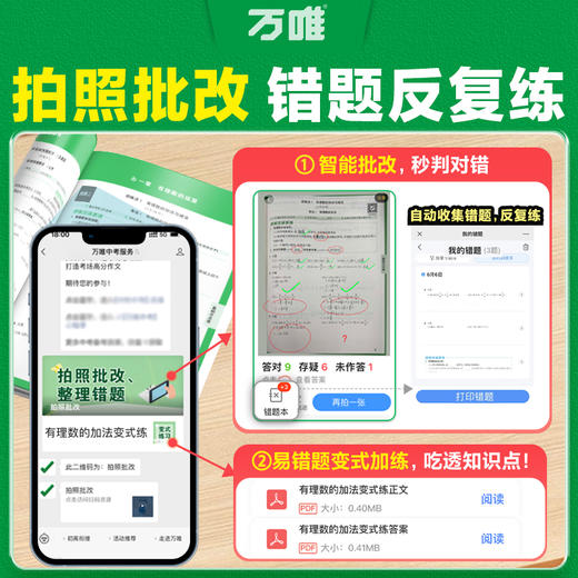 2026万唯初中计算题七八九年级数学专项训练初一初二同步教材上册下册初中通用基础练习册初中必刷题学霸满分高效试题万维中考旗舰店 商品图1