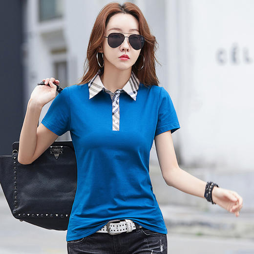 雀说新款短袖翻领t恤Polo衫棉质上衣AL 507 商品图5