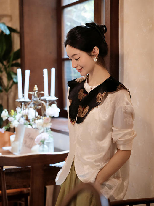 盛唐婧 |黑金蝴蝶云肩 商品图1