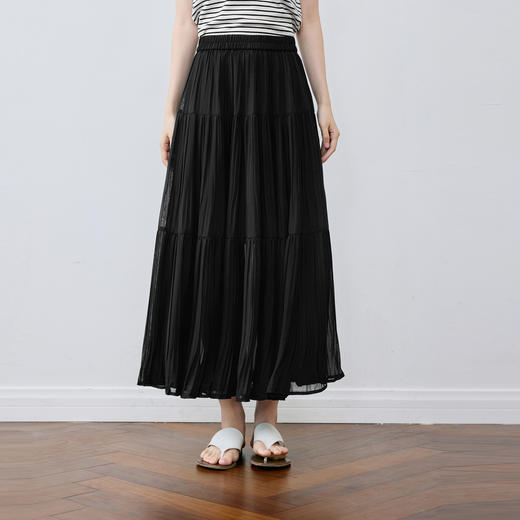 【严选】诗凡黎甜美浪漫飘逸A字半身裙2025年夏新款百搭显瘦优雅漂亮塔裙7G5140641-2 商品图2