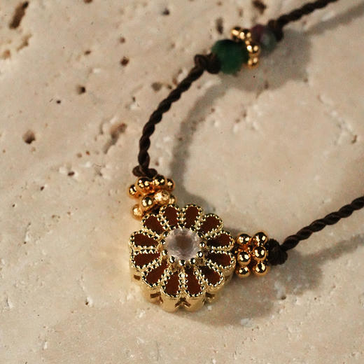 北京仓｜Tityaravy-MalaSai-花朵 黝帘石 水晶 珐琅 颈链［法国设计师］ 商品图1