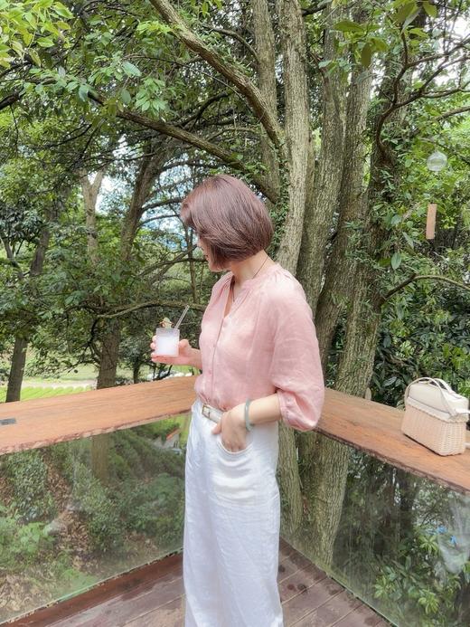 火桐hooton 高定系列 灼灼其华 高定汉麻七分袖上衣YT3088 商品图5