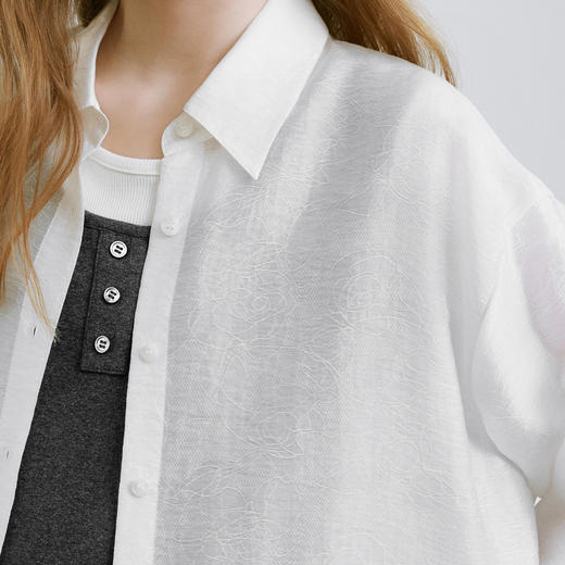 【商场同款】诗凡黎莱赛尔白衬衫2025夏新款小清新上衣3G4220271 商品图3