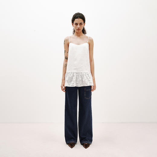 NUTH深蓝洗水复古宽松直筒牛仔裤女夏季 商品图1