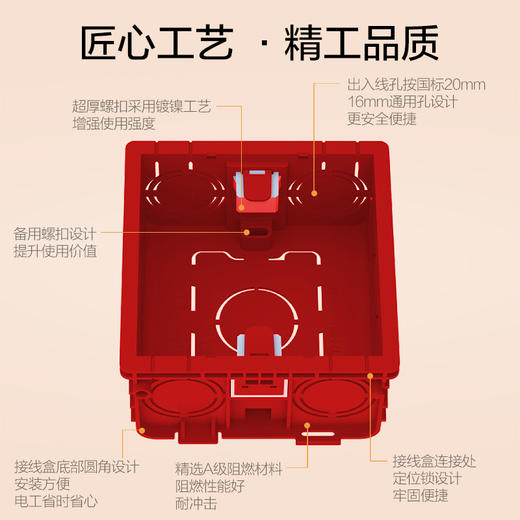 欧普（OPPLE）线盒暗盒开关插座86型底盒明暗装底盒家用接线盒开关盒 商品图1