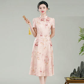 XGT-Q25018书蝶2025春夏装新款改良新中式国风伴娘服气质旗袍连衣裙