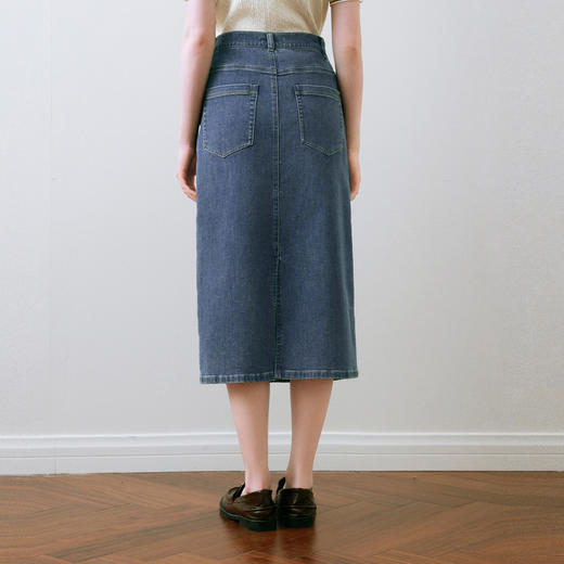 【商场同款】诗凡黎醋酸牛仔半身裙25夏新款高腰包臀裙3G4240571 商品图4