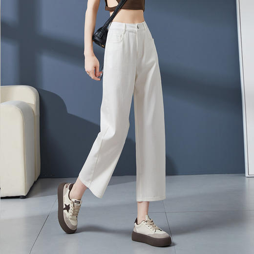 【三防-八分香蕉裤】逸阳夏薄凉感天丝棉白色易打理裤子4312 商品图4