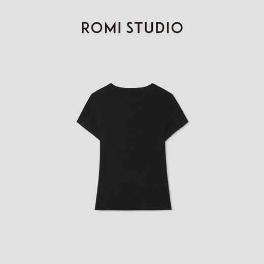 ROMI STUDIO“简约随性”精梳赛锣棉弹力修身圆领短袖T恤RWCRSJ2707(现货) 商品图1